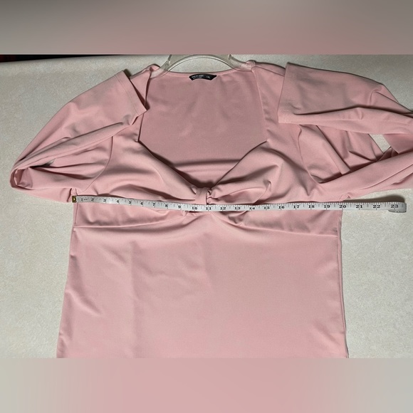 Shein Curve Women’s Long-Sleeves Plain Bow Light Pink Tee Size 1X - Picture 9 of 9